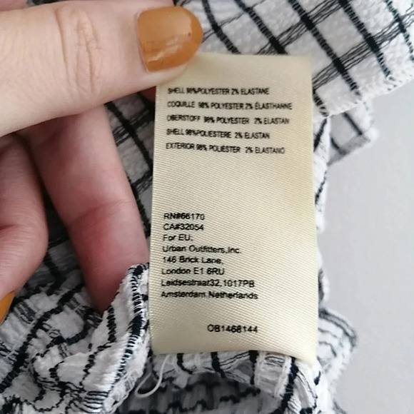 Anthropologie Maeve Gingham Plaid Smocked Ruffle Crop Blouse Flutter Sleeve XS - Picture 12 of 15